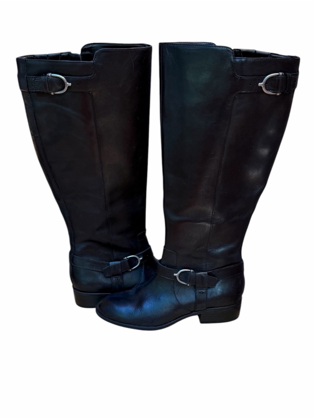 Ralph Lauren Margarite Black Knee-High Leather Riding Boots Size 5B
